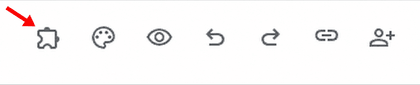 Red arrow pointing to the Add-ons puzzle icon in Google Forms