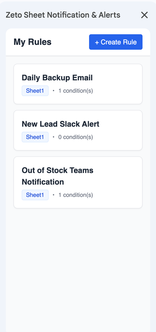 Zeto Sheet Notification & Alerts preview